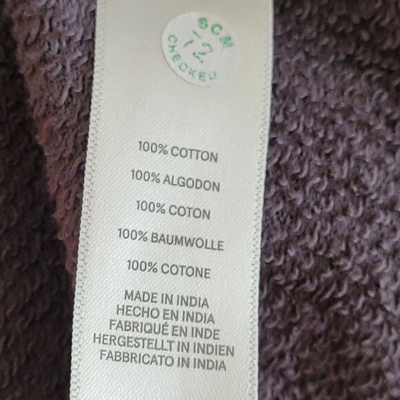 Birdies Womens Gray Crewneck Sweater Size Large Logo Terry Oversized Casual - Picture 3 of 6